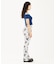 HANDWRITTEN FLOWER JERSEY FLARE PANTS