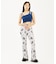 HANDWRITTEN FLOWER JERSEY FLARE PANTS