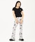 HANDWRITTEN FLOWER JERSEY FLARE PANTS