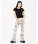 HANDWRITTEN FLOWER JERSEY FLARE PANTS