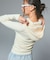 HAIRY HOODED HALF ZIP TOP