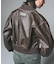 DISTRESSED FAUX LEATHER COMPACT BLOUSON