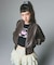 DISTRESSED FAUX LEATHER COMPACT BLOUSON