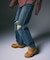 LOW RISE DISTRESSED DENIM PANTS