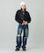 LOW RISE DISTRESSED DENIM PANTS
