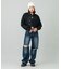 LOW RISE DISTRESSED DENIM PANTS