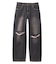 LOW RISE DISTRESSED DENIM PANTS