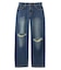 LOW RISE DISTRESSED DENIM PANTS
