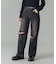 LOW RISE DISTRESSED DENIM PANTS