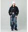 LOW RISE DISTRESSED DENIM PANTS