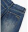 LOW RISE DISTRESSED DENIM PANTS