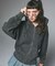LOGO PATCH PIGMENT DYED ZIP UP SWEAT HOODIE