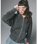 LOGO PATCH PIGMENT DYED ZIP UP SWEAT HOODIE