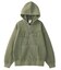 LOGO PATCH PIGMENT DYED ZIP UP SWEAT HOODIE