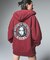CIRCLE LOGO AND FACE ZIP UP SWEAT HOODIE