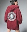 CIRCLE LOGO AND FACE ZIP UP SWEAT HOODIE