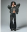 FLOCKED DENIM FLARE PANTS