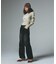 FLOCKED DENIM FLARE PANTS