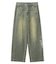 RHINESTONE LOGO LOOSE DENIM PANTS