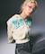 FAUX FUR LOGO ZIP UP SWEAT HOODIE