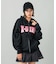 FAUX FUR LOGO ZIP UP SWEAT HOODIE
