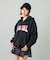 FAUX FUR LOGO ZIP UP SWEAT HOODIE