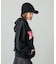 FAUX FUR LOGO ZIP UP SWEAT HOODIE
