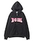 FAUX FUR LOGO ZIP UP SWEAT HOODIE