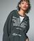EYELET EMBROIDERY ZIP UP SWEAT HOODIE
