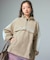 FACE LABEL HALF ZIP SWEAT TOP