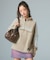 FACE LABEL HALF ZIP SWEAT TOP
