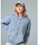 BLEACHED LOGO PATCH ZIP UP SWEAT HOODIE