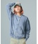 BLEACHED LOGO PATCH ZIP UP SWEAT HOODIE