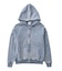 BLEACHED LOGO PATCH ZIP UP SWEAT HOODIE