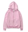 BLEACHED LOGO PATCH ZIP UP SWEAT HOODIE