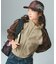 WOVEN MIX SWEAT ZIP UP TOP