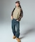 WOVEN MIX SWEAT ZIP UP TOP