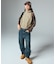WOVEN MIX SWEAT ZIP UP TOP