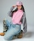 WOVEN MIX SWEAT ZIP UP TOP