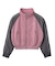 WOVEN MIX SWEAT ZIP UP TOP
