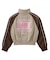 WOVEN MIX SWEAT ZIP UP TOP