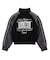 WOVEN MIX SWEAT ZIP UP TOP