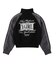WOVEN MIX SWEAT ZIP UP TOP