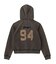 OVERDYED NUMBER PATCH ZIP UP HOODIE