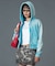 FACE LABEL WASHED COMPACT ZIP UP SWEAT HOODIE