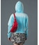 FACE LABEL WASHED COMPACT ZIP UP SWEAT HOODIE