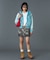 FACE LABEL WASHED COMPACT ZIP UP SWEAT HOODIE