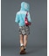 FACE LABEL WASHED COMPACT ZIP UP SWEAT HOODIE
