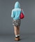 FACE LABEL WASHED COMPACT ZIP UP SWEAT HOODIE