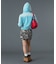 FACE LABEL WASHED COMPACT ZIP UP SWEAT HOODIE